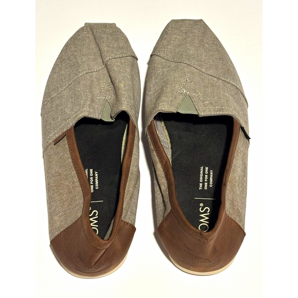 TOMS Men's Gray Canvas Slip-On Casual Shoes US 9 classiccore preppy